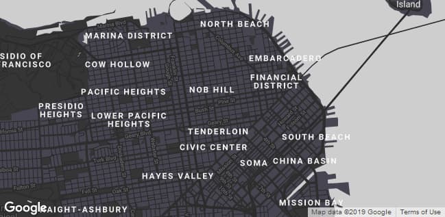 location on the map